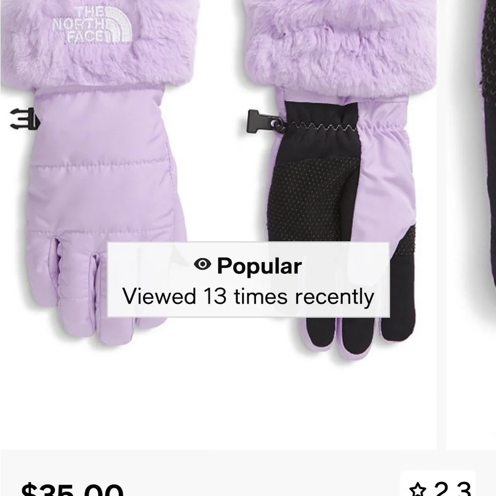 The North Face sz L youth girls Insulated Gloves new without tags fast ship!